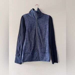 Lululemon Full Zip Jacket Womens Size 6 Gray/Black Mock Neck Daily Practice EUC